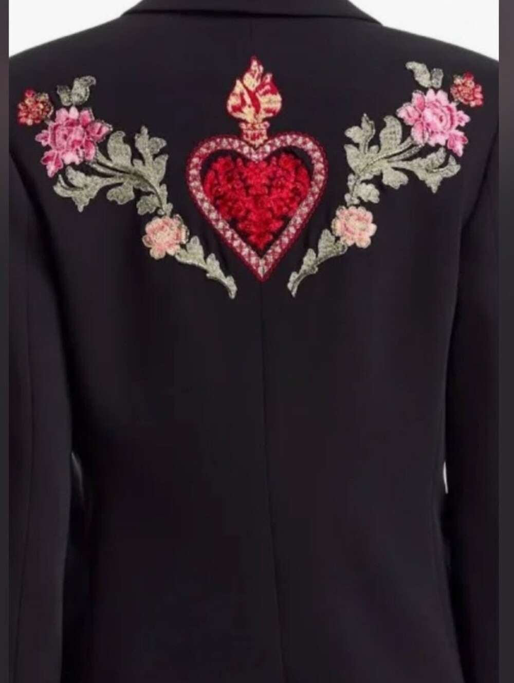 cinq a sept Black Embroidered Floral Blazer - Picture 2 of 7
